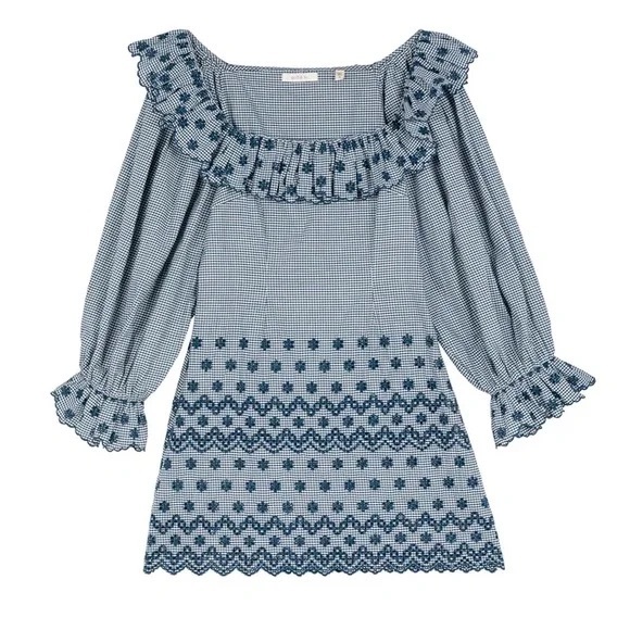 Doen Franique Dress in Azure Paris Gingham - Picture 8 of 11